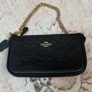 Coach Black signature Nolita 19 with Gold Chain